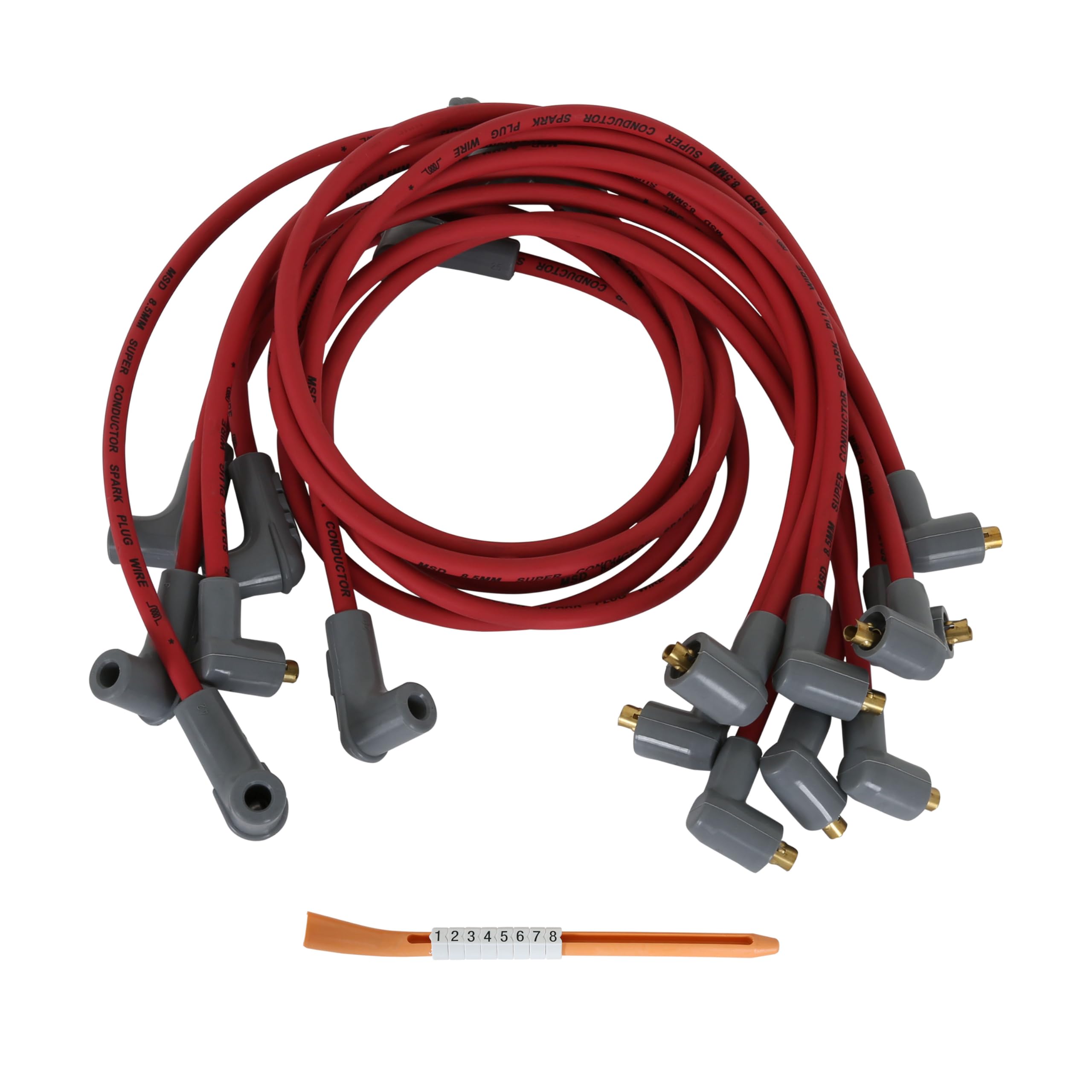 Super Conductor MSD 31609 Spark Plug Wire Set, Red, Socket Style Terminals