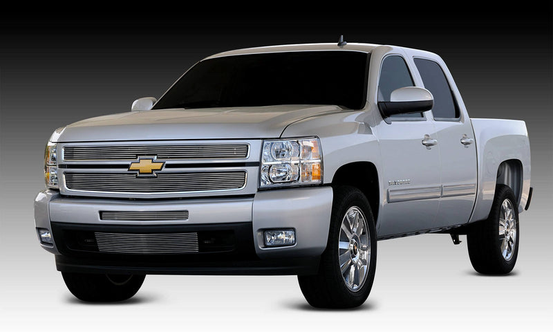 2007-2013 Silverado 1500 T-REX Grilles Billet Grille, Polished, 2 Pc, Overlay - PN #21110