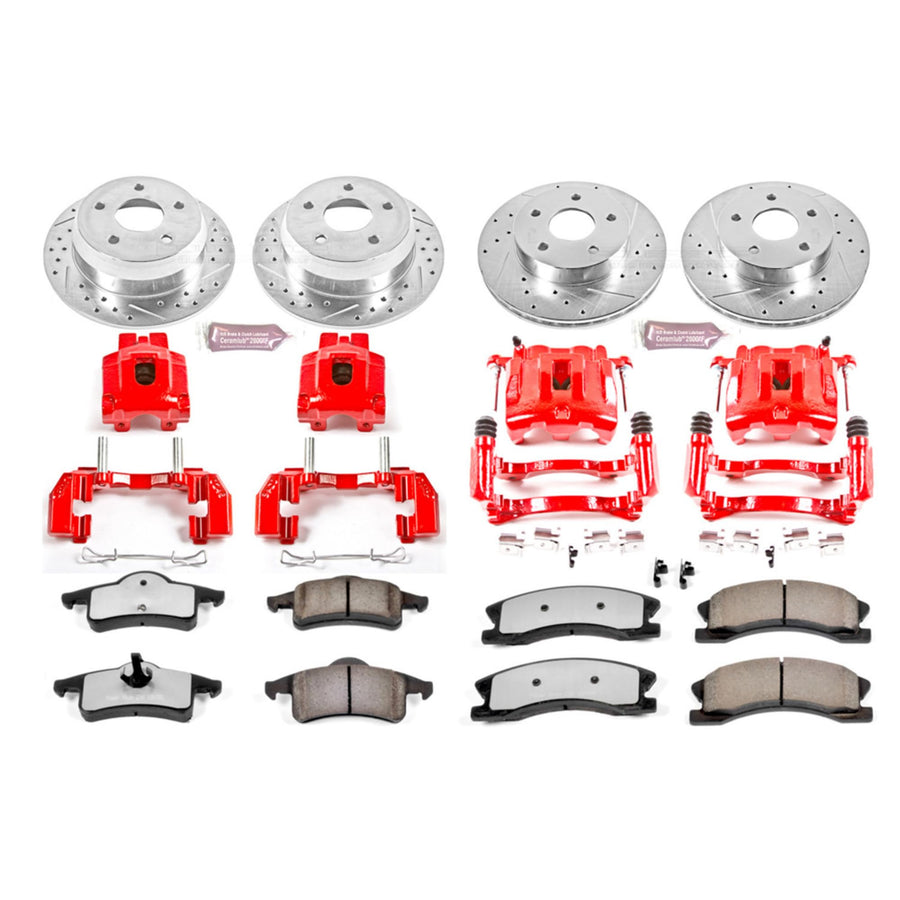 Power Stop Z36 KC2150-36 Front & Rear Truck and Tow Brake Kit with Calipers For Jeep Grand Cherokee 1999-2004 [Model Specific]