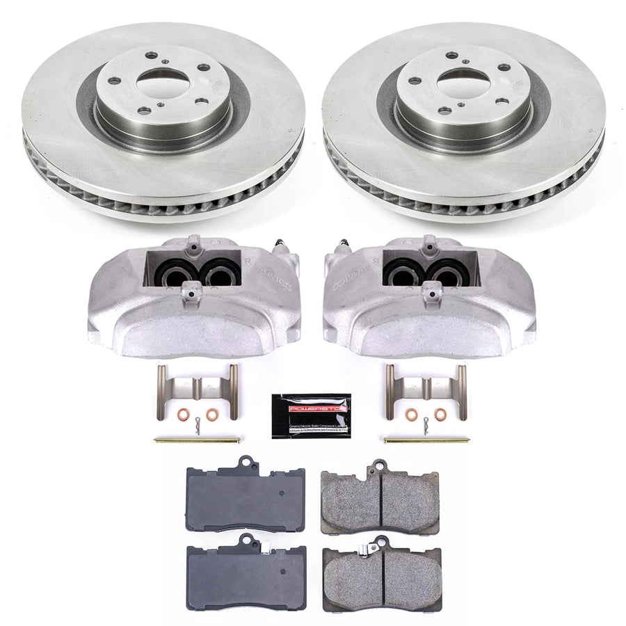 Power Stop KCOE5868 Replacement Autospecialty Front Caliper Kit-Rotors, Ceramic Brake Pads, Calipers For Lexus GS350, Lexus GS450h, Lexus GS460, Lexus IS350 [Model Specific]