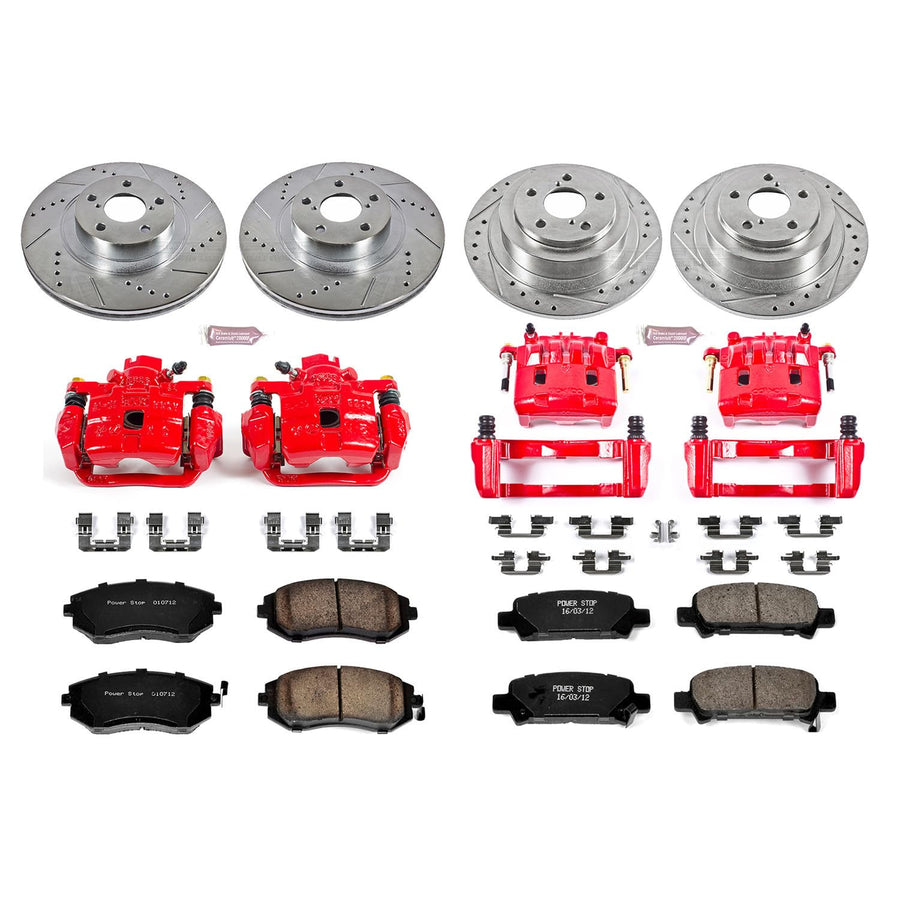 Power Stop 1-Click Performance Brake Kit with Caliper For Subaru Baja KC2748 2004-2006 [Model Specific]