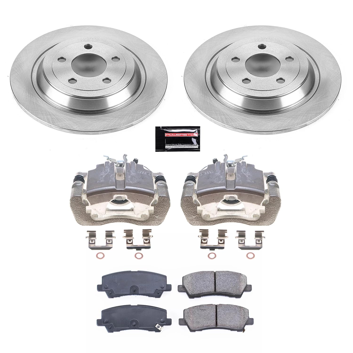 Power Stop KCOE6813 Replacement Autospecialty Rear Brake Caliper Kit- OE Brake Rotor, Brake Pads & Calipers For Ford Mustang 2015-2019 [Model Specific]