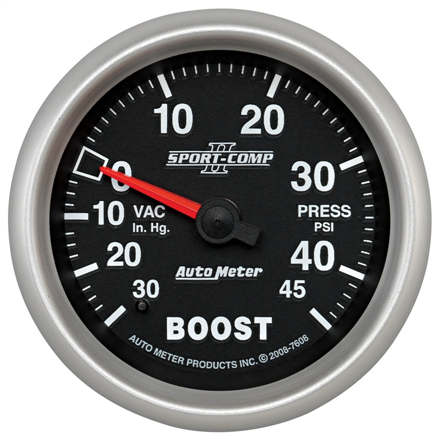 Auto Meter Sport-Comp II 2-5/8" 30 in. Hg/45 PSI Mechanical Vacuum/Boost Gauge