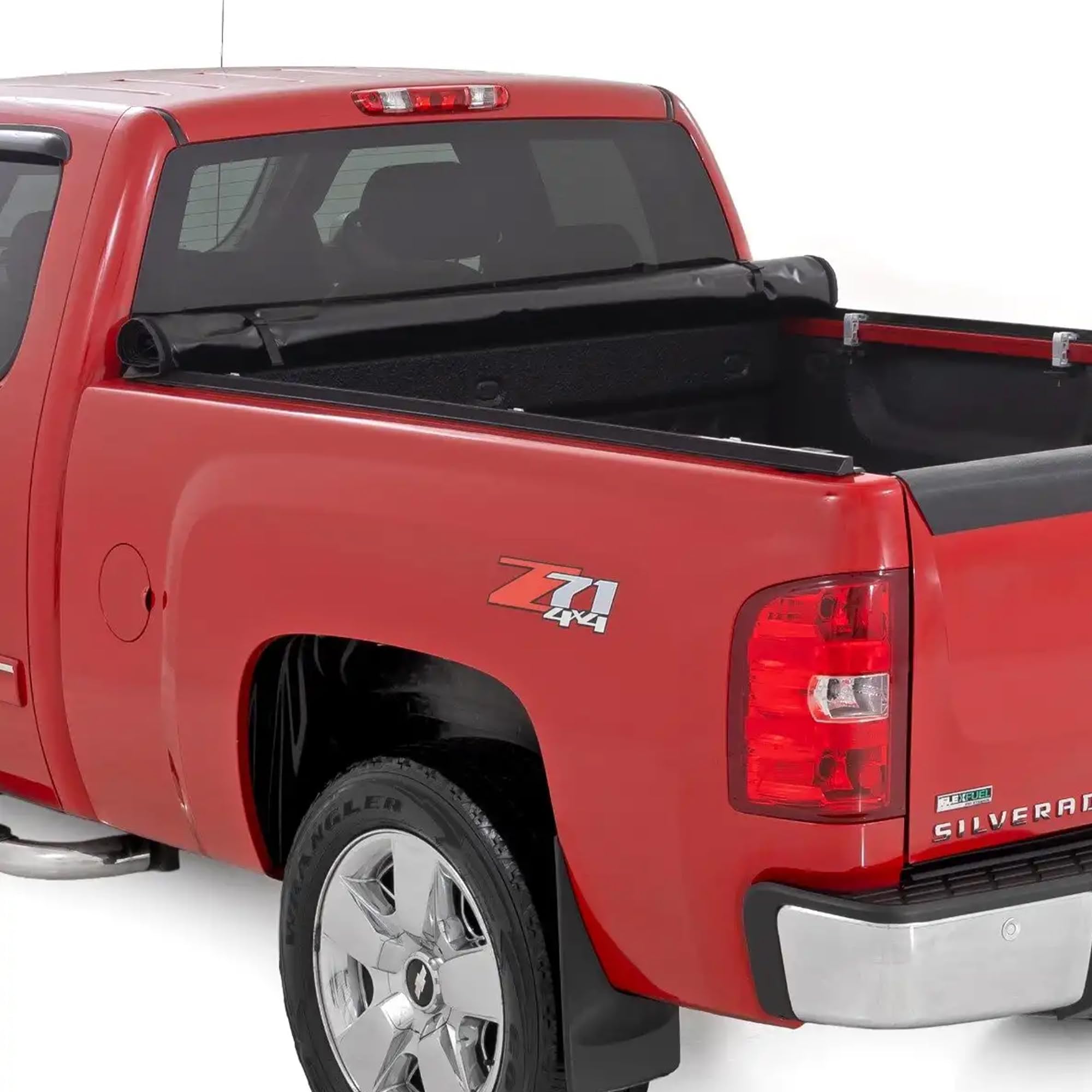 Soft Roll Up Rough Country Truck Bed Tonneau Cover for Chevy Silverado & GMC Sierra 1500/2500HD/3500HD (2007-2014) - Fits 6'7 (78.8-78.9") Bed