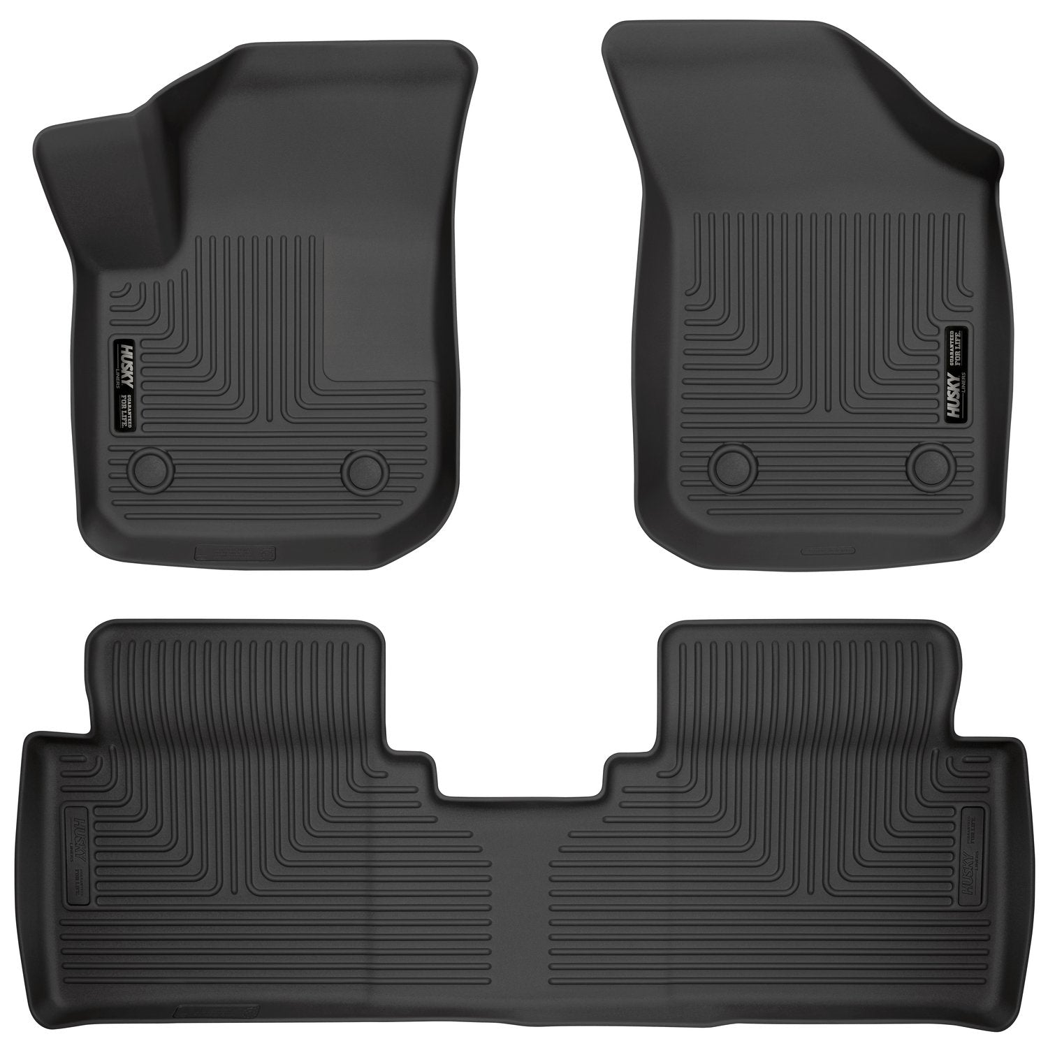 Weatherbeater Husky Liners Floor Mats | Fits 2016 - 2020 Buick Envision | Front & 2nd Row, 3-pc Black - 95111