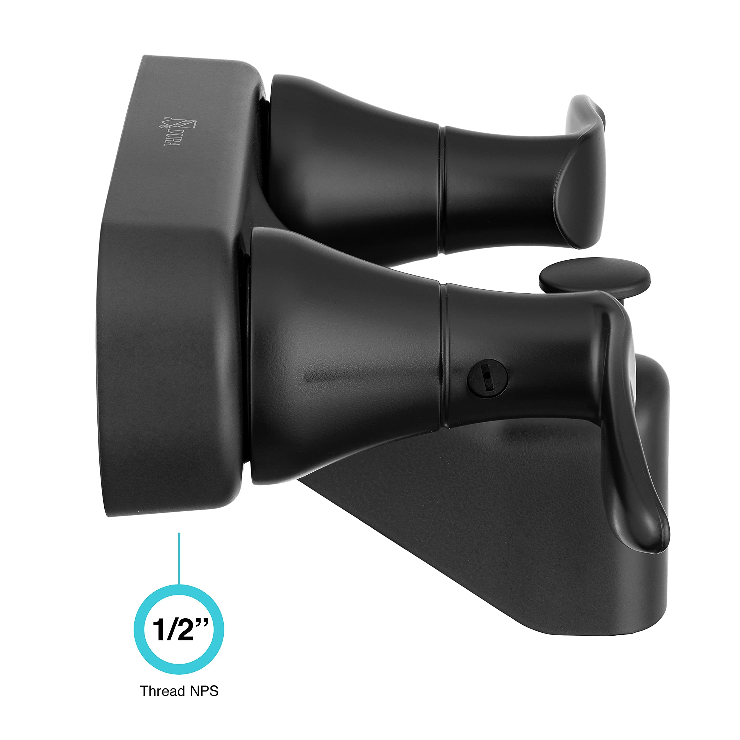 Dura Faucet RV Tub, Shower Faucet Valve Diverter DF-SA110LH-MB with Winged Levers (Matte Black)