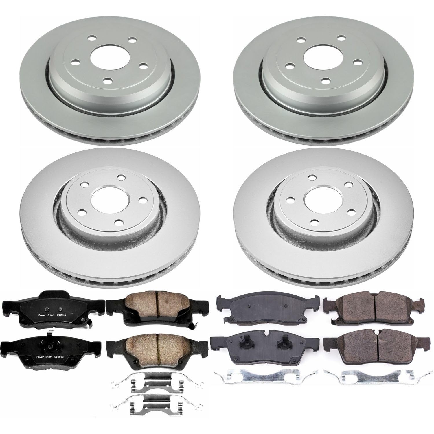 Power Stop CRK7136 Z17 Evolution Geomet Coated Brake Kit Front and Rear For Dodge Durango 2021-2023, Jeep Grand Cherokee 2016-2021, Jeep Grand Cherokee WK 2022 [Model Specific]