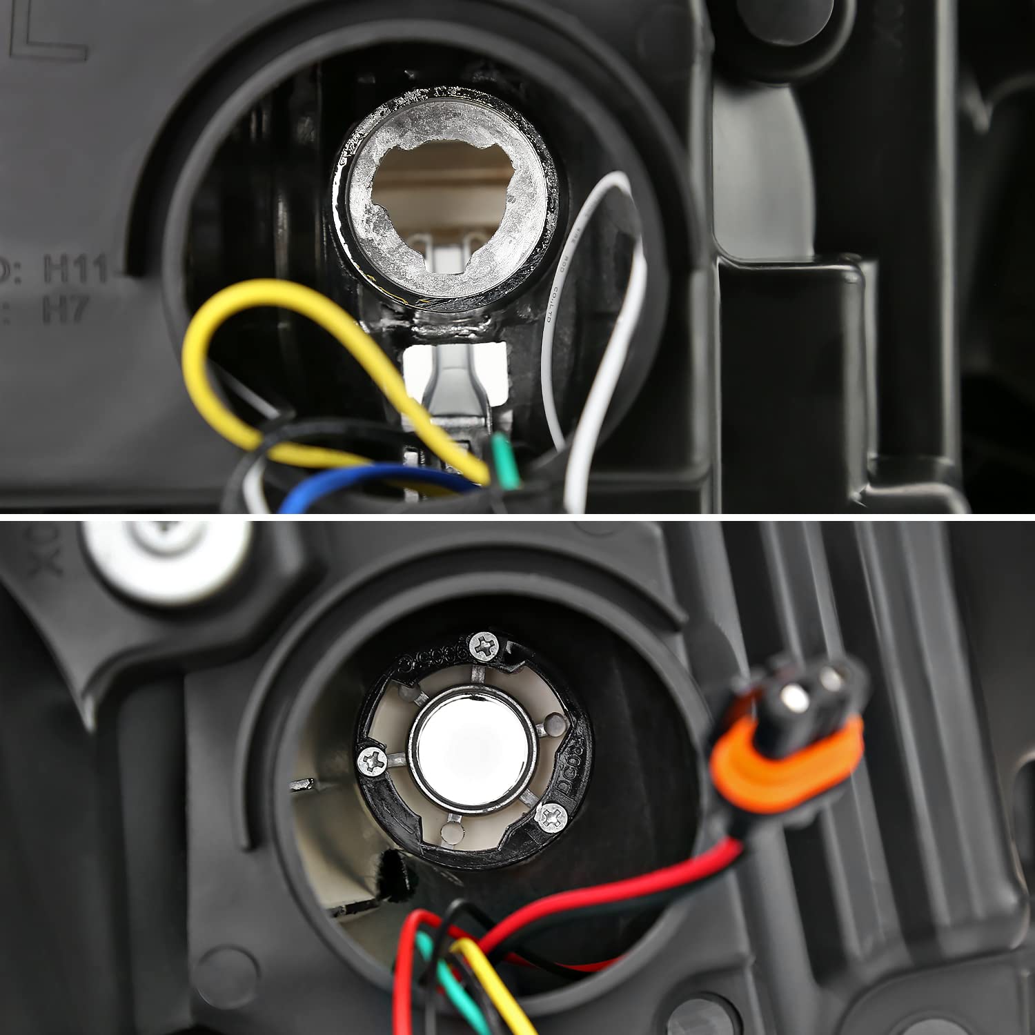 Chrome Headlights SPEC-D TUNING w/LED Tube Compatible with 2019-2024 Ram 2500/3500, Left + Right Pair Headlamp Assembly