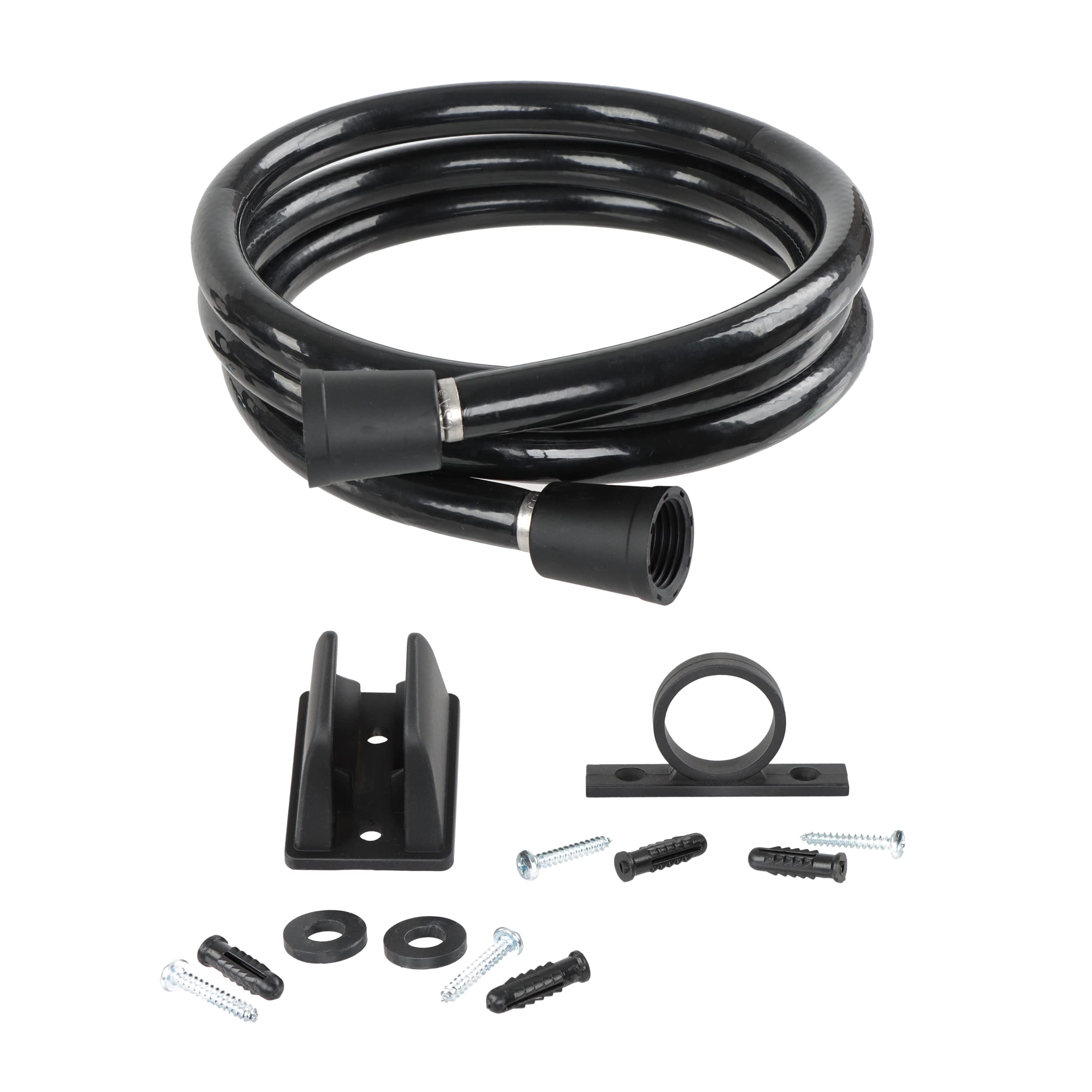 Empire RV Shower Head Hose Replacement Faucet - 60in Black Vinyl Flexible Extra Long Shower Wand Hose