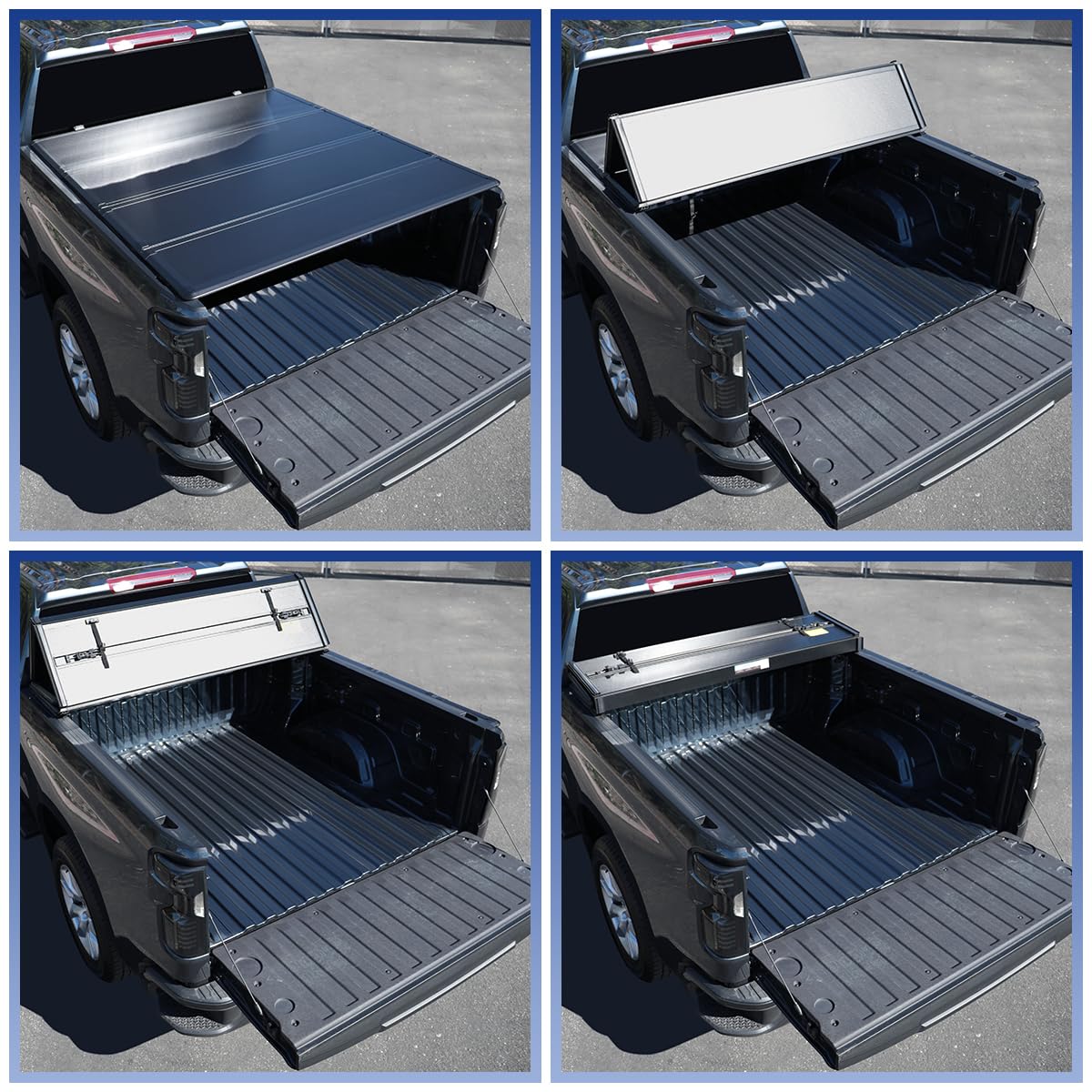 Hard Quad Fold Tonneau Cover Spec-D Tuning Compatible with 1989-2004 Toyota Compact 6' Short Bed