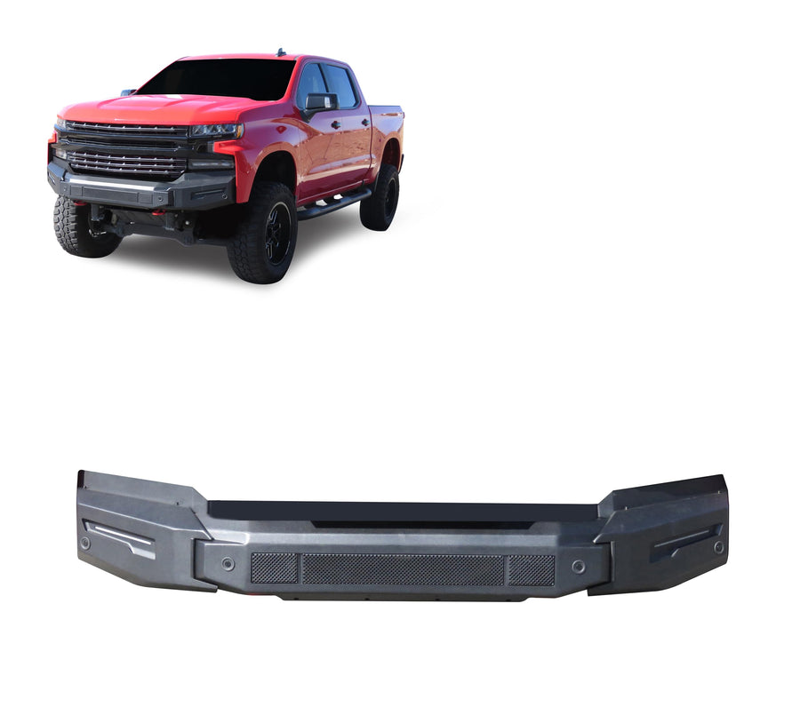 Heavy Duty Black Horse Armour II Modular Front Bumper Matte Black Compatible with 2019-2021 Chevrolet Silverado 1500-AFB-SI20-BU