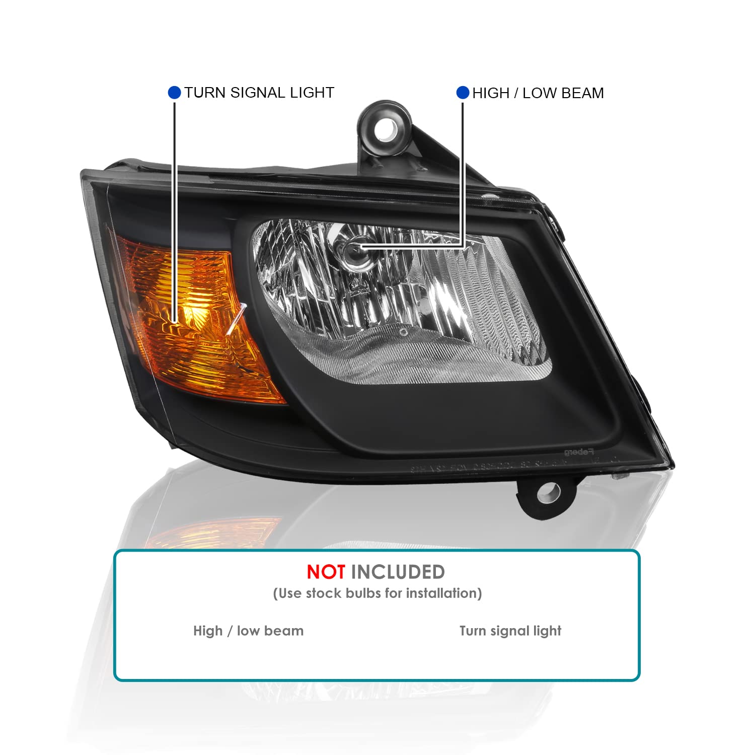 Black Headlights SPEC-D TUNING Compatible with 2008-2010 Dodge Grand Caravan L+R Pair Head Light Lamp Assembly