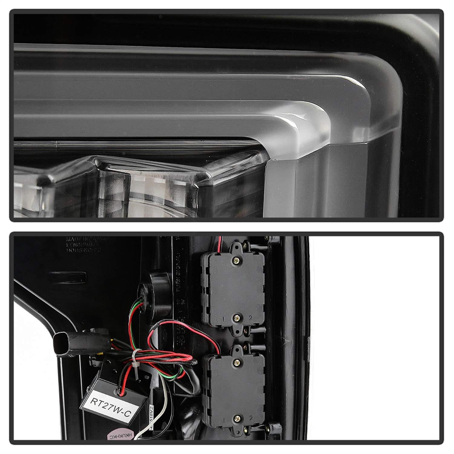 Ford F150 Spyder 5085955 2018-2019 Light Bar LED Tail Lights (not compatible with rear blind spot sensor models) - Reverse-3157(Not Included) - All Black