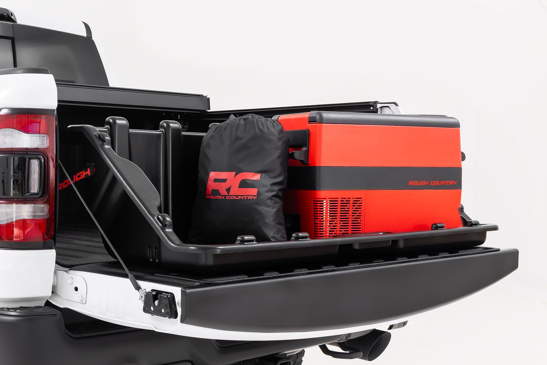 56" Rough Country Slide-Out Truck Bed Cargo Box - Heavy-Duty, Weather-Resistant Truck Organizer for Full-Size Beds, Easy Tailgate Access