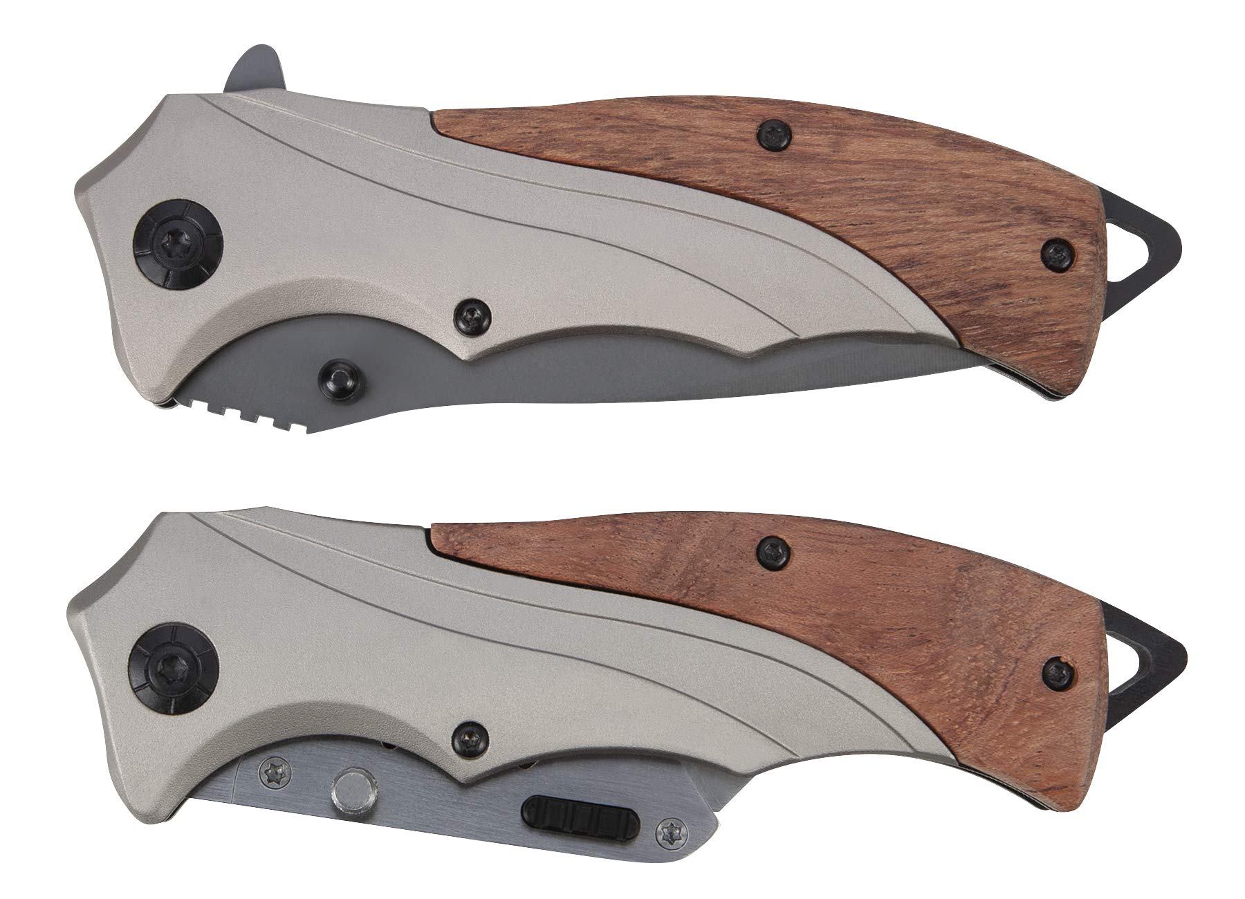 Pocket and Utility Knife Set Performance Tool W9371 with Drop Point Blades and Inline Blade Locks and Clips (2 Pieces)
