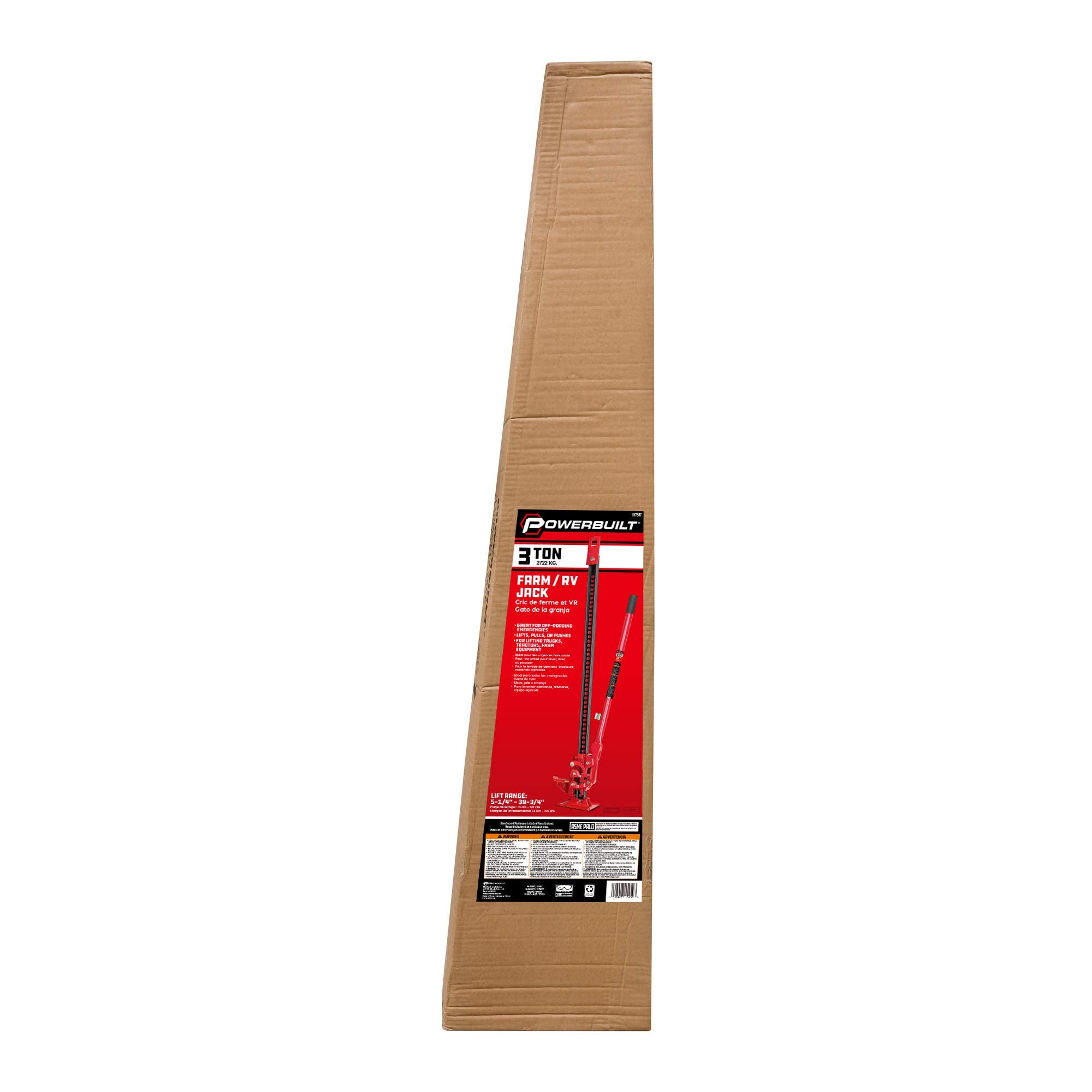 Powerbuilt 8-Inch Off Road Ratcheting Utility Farm Jack, 3 Ton (6,000 lb) Capacity Utility High Lift Farm Jack, Lift Range: 5-1/4" to 34-1/2", for Tractor Truck SUV -647587
