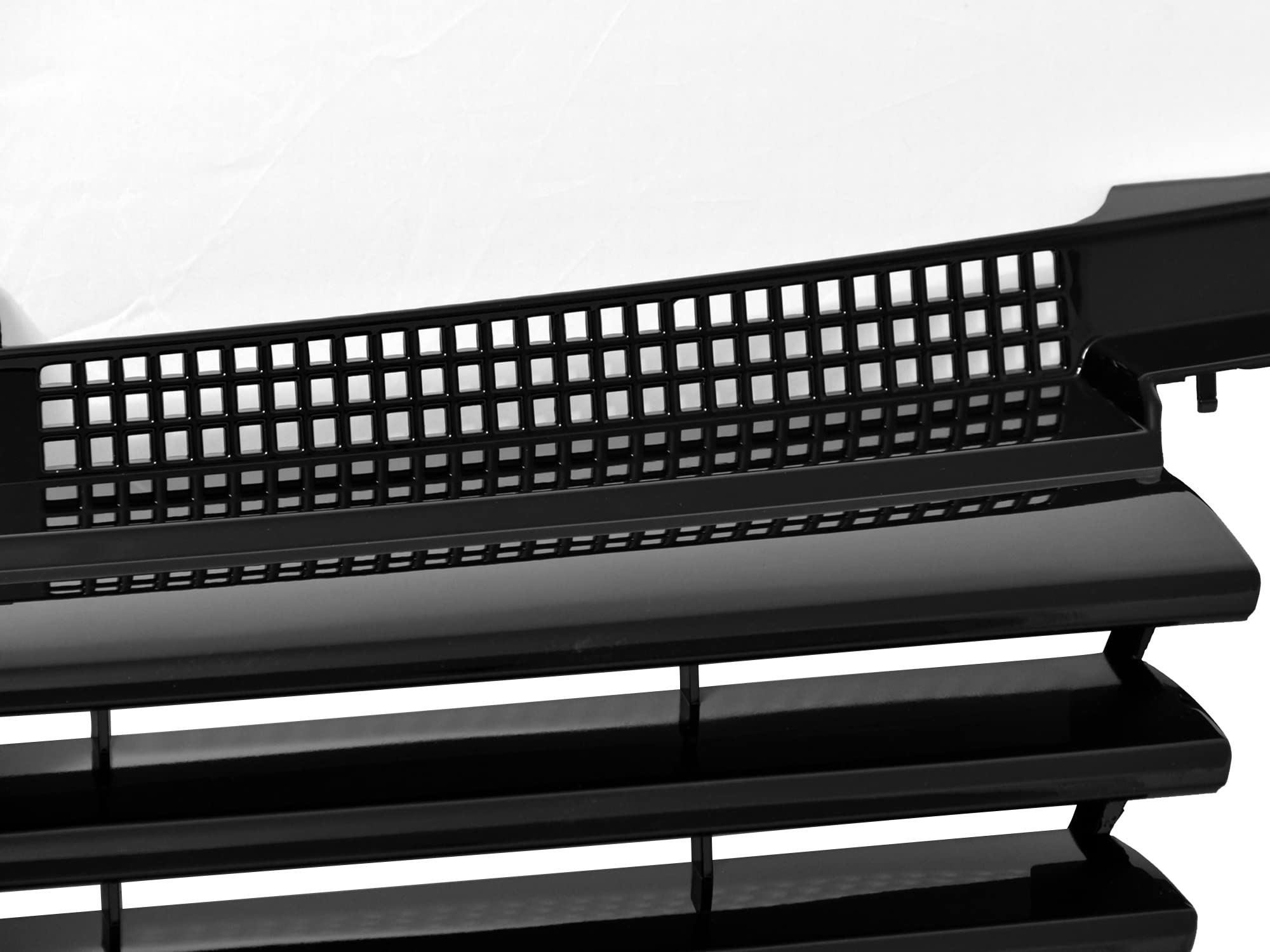 Horizontal Armordillo Front Hood Bumper Grille 7150515 - Gloss Black Fits 1999-2004 Volkswagen Jetta