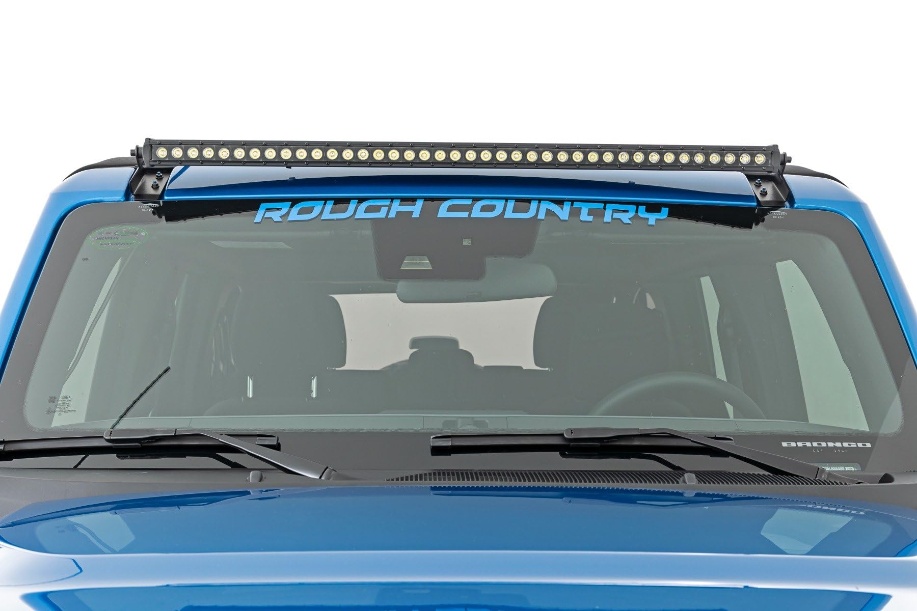 40" Rough Country Single Row LED Light Bar - 200W, 16,000 Lumens 5W CREE LEDs, Spot Focus Beam for Off-Road Trail Lighting