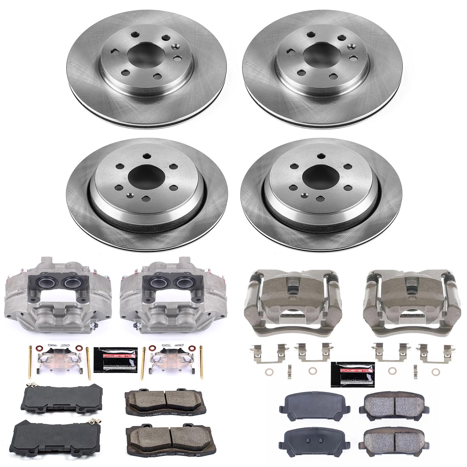 Power Stop KCOE7228 Replacement Autospecialty Front and Rear Caliper Kit- OE Brake Rotor, Brake Pads & Calipers For Chevrolet Colorado 2015-2019, GMC Canyon 2015-2020 [Model Specific]