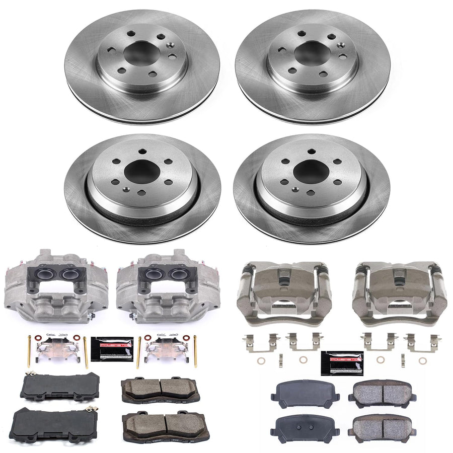 Power Stop KCOE7228 Replacement Autospecialty Front and Rear Caliper Kit- OE Brake Rotor, Brake Pads & Calipers For Chevrolet Colorado 2015-2019, GMC Canyon 2015-2020 [Model Specific]