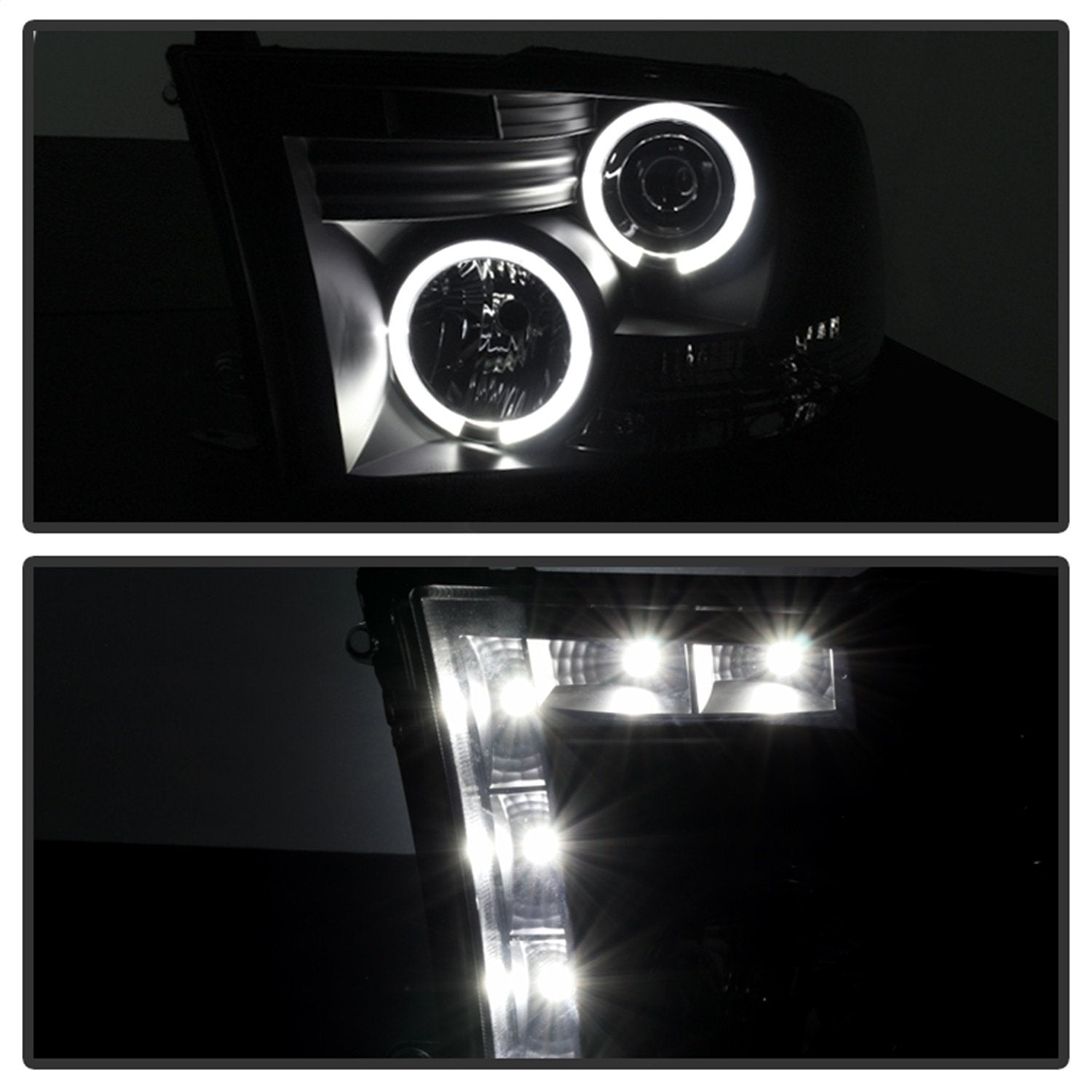 Black/Smoked Spyder Auto LED Halo Projector Headlights