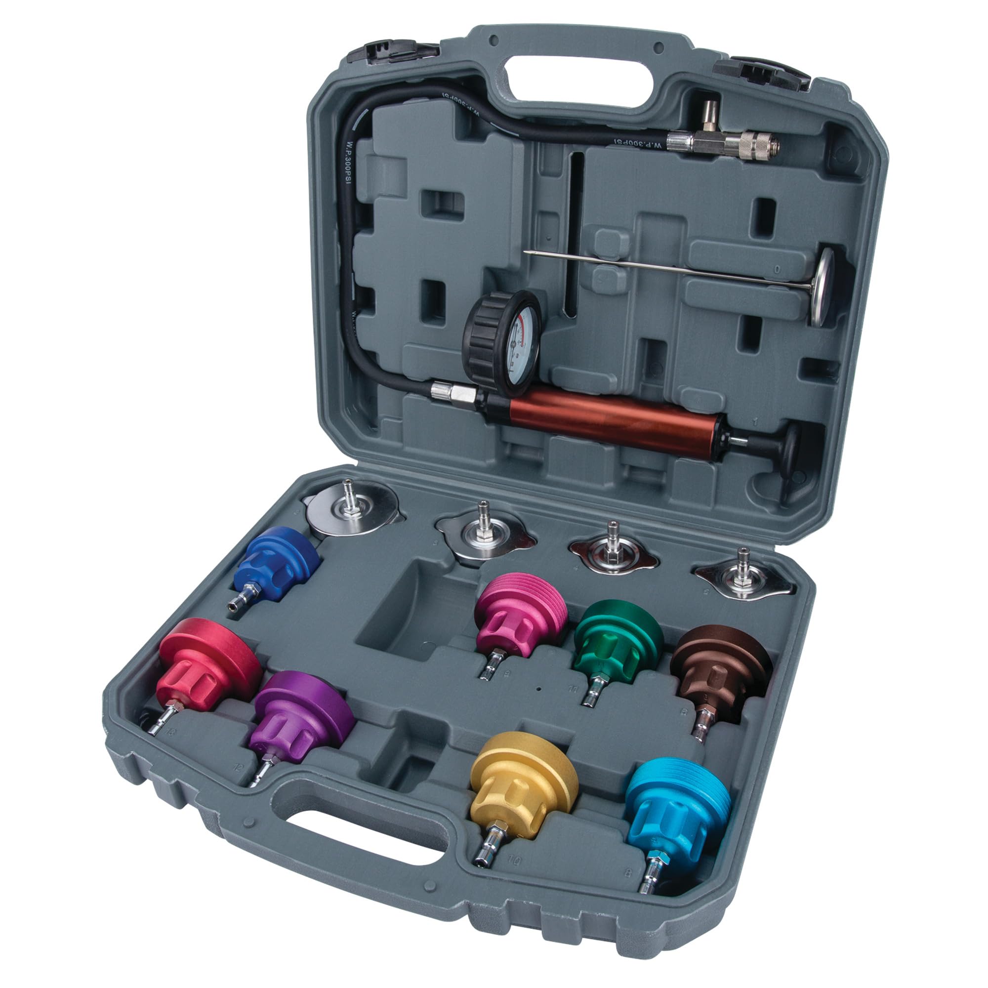 JEGS Performance Tool W89733 Cooling System Pressure Tester Includes