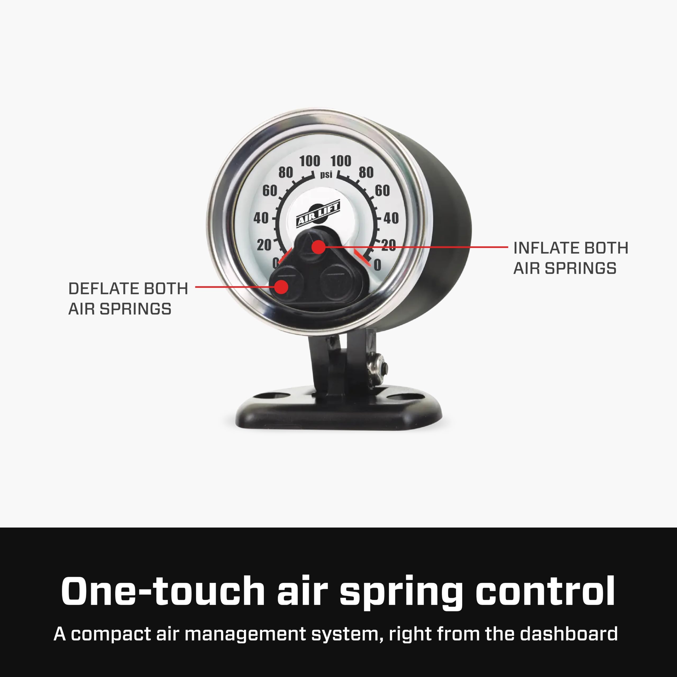Air Lift Single LoadController On-Board Air System with Heavy-Duty Compressor - 25854