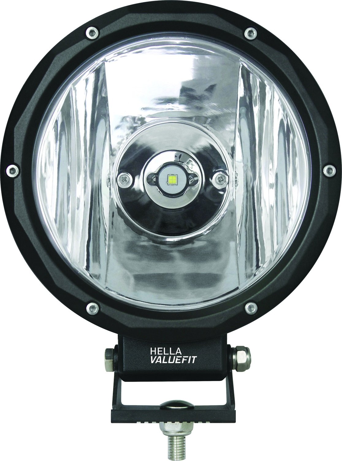 357200001 Hella ValueFit 7" Driving Beam Light, Black & Silver