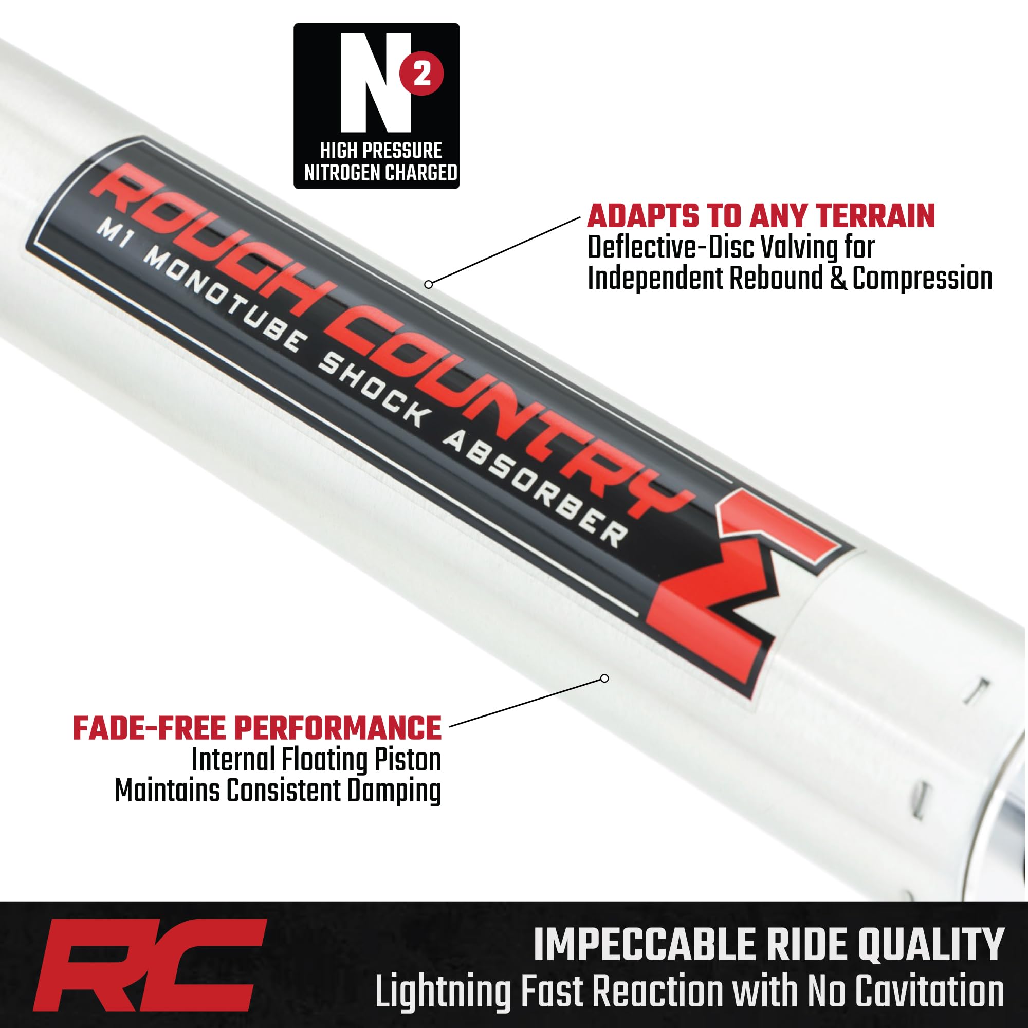 4" Rough Country N3 Rear Shocks for 92-94 Chevy K1500 Blazer - 23179_A