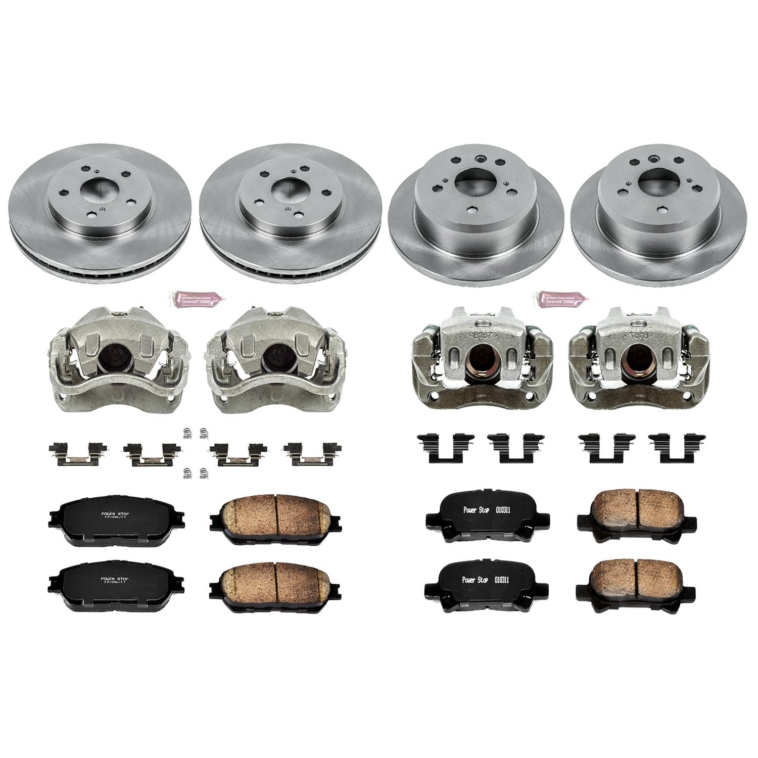Power Stop KCOE5482 1-Click OE Replacement Brake Kit Autospecialty with Calipers For Toyota Avalon 2005-2007, Toyota Camry 2005-2006, Toyota Solara 2004-2008 [Model Specific]