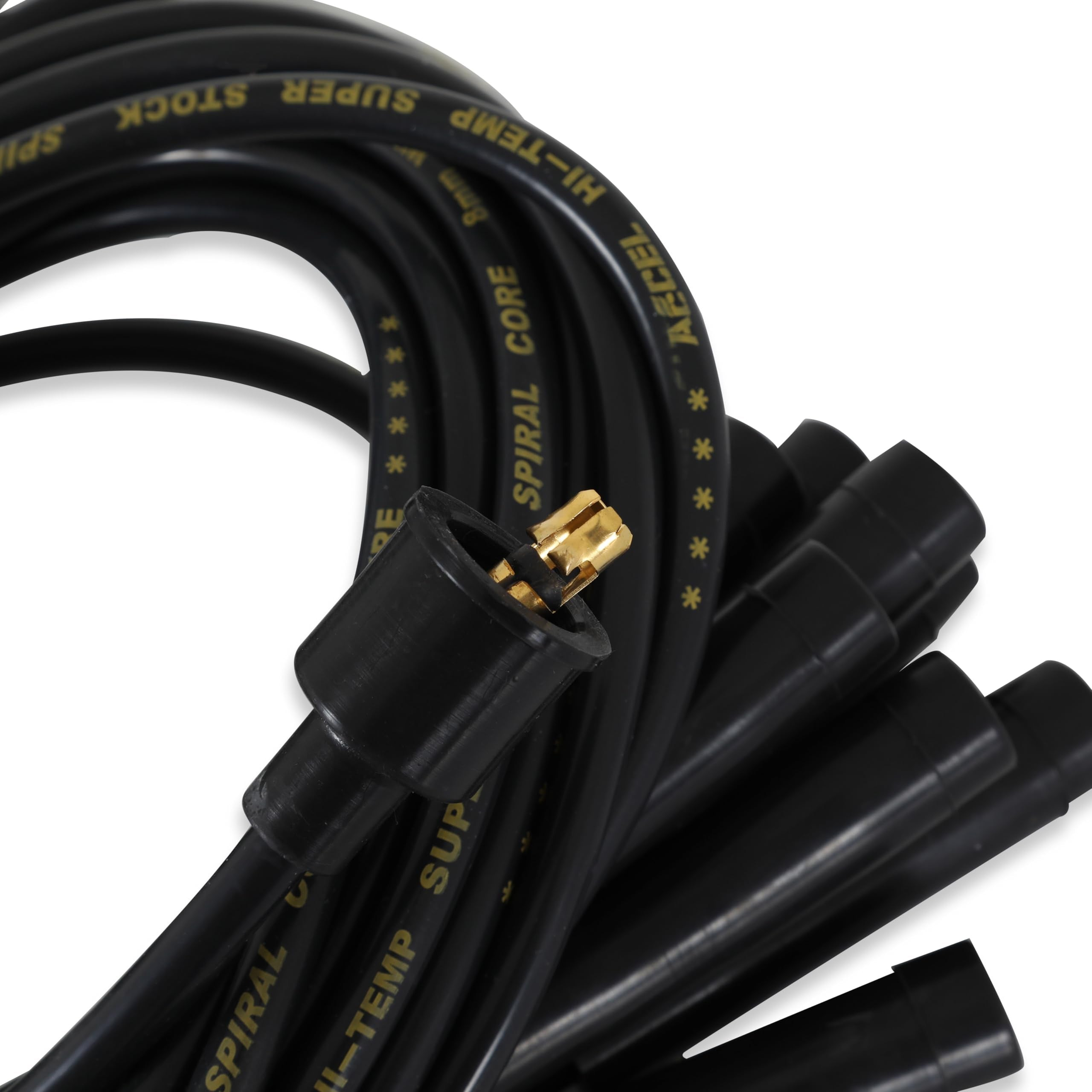 ACCEL Super Stock 5040K Spark Plug Wire Set - 8mm - Universal - Black Wire with Black Straight Boots