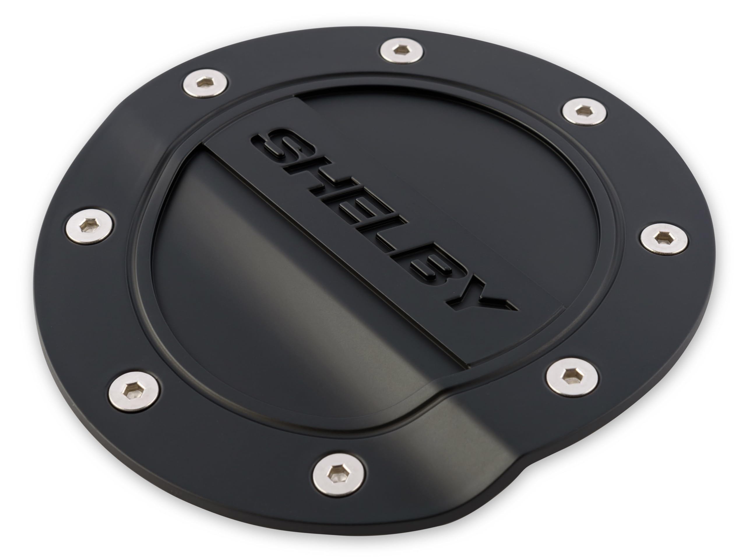Fuel Door Comp Series Black with Shelby Logo Drake Muscle Cars FS3Z-6640526-SA