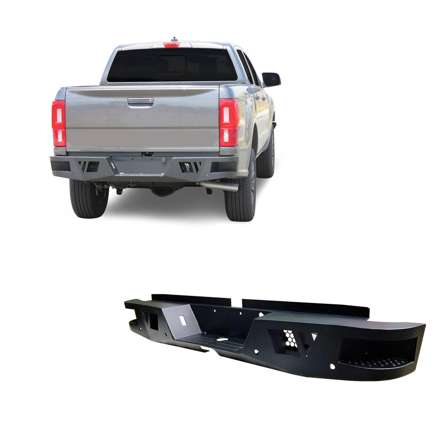 Heavy Duty Black Horse Armour Rear Bumper Satin Black Compatible with 2019-2023 Ford Ranger-ARB-FORA