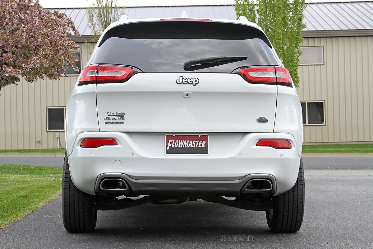 Flowmaster FlowFX 717810 Cat-Back Exhaust Kit 2.5 Inch Stainless Steel 3.5 Inch Black Ceramic Tips Dual Rear Outlet Compatible with 2014-2022 Jeep Cherokee 3.2L V6
