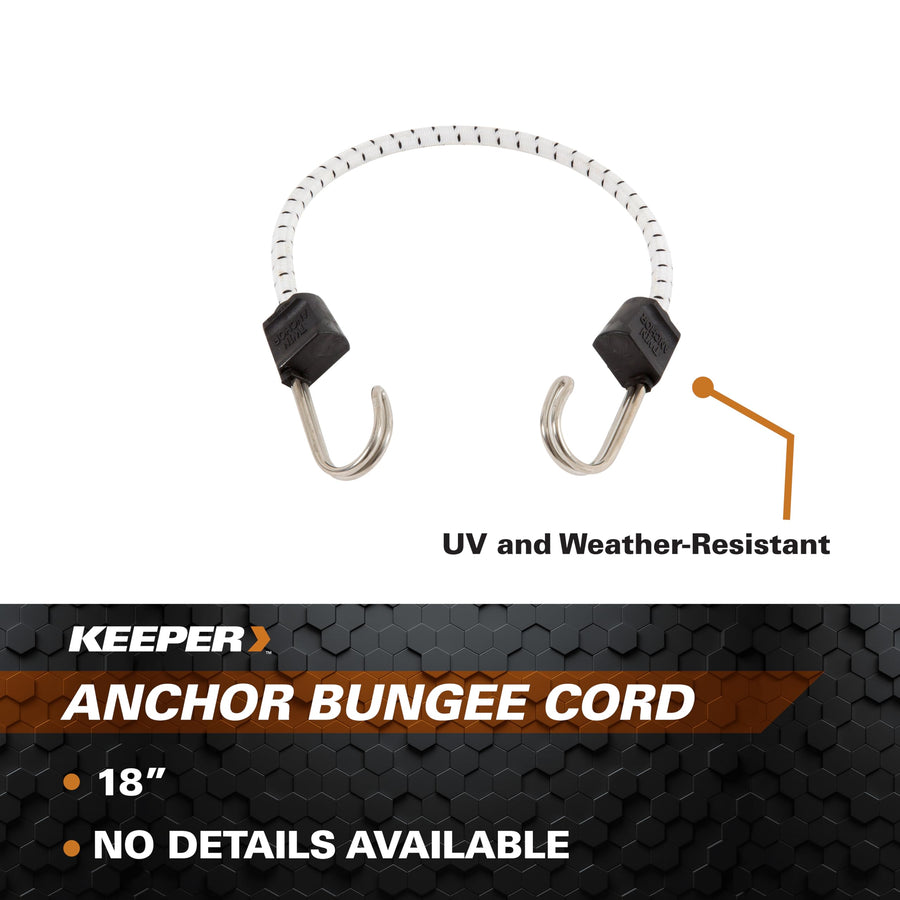 18” Marine Keeper Twin Anchor Bungee Cord - UV and Weather-Resistant