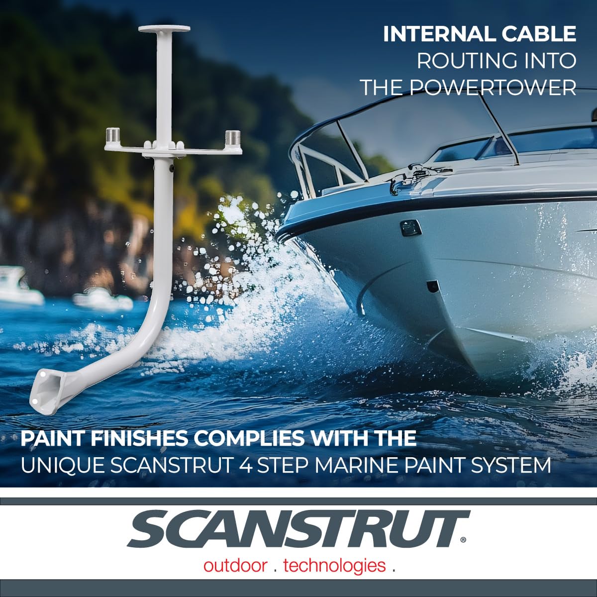 Central Bar Scanstrut APT-LB-GPS2-01 for 2 x Antenna and 1 x Navlight