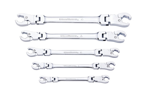 5 Pc. Ratcheting Flex Head GEARWRENCH Flare Nut Wrench Set, SAE - 89100