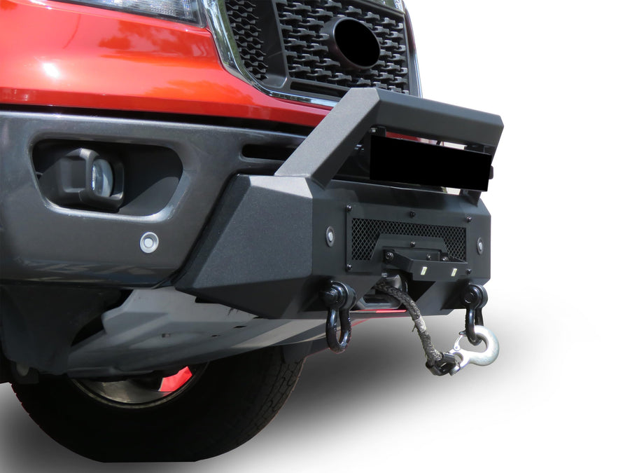 Heavy Duty Black Horse Armour III Front Winch Bumper Textured Black Compatible with 2019-2023 Ford Ranger-AR3HD43NL