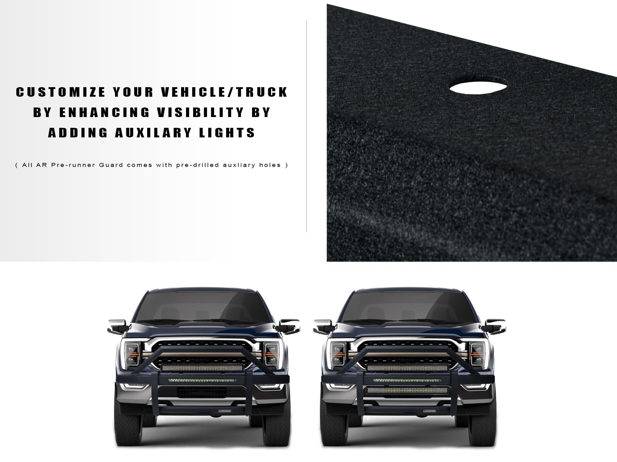 Arx Armordillo LED Pre-Runner Guard Compatible with 2019-2021 GMC Sierra 1500|8734322|Textured Black|Pre-Runner Grille Guard|Bumper Guard|26" LED Light Bar