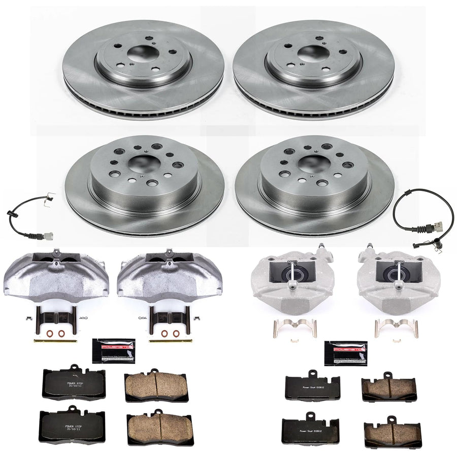 Power Stop KCOE4462 Replacement Autospecialty Front and Rear Caliper Kit-Rotors, Ceramic Brake Pads, Calipers For Lexus LS430 2001-2006 [Model Specific]