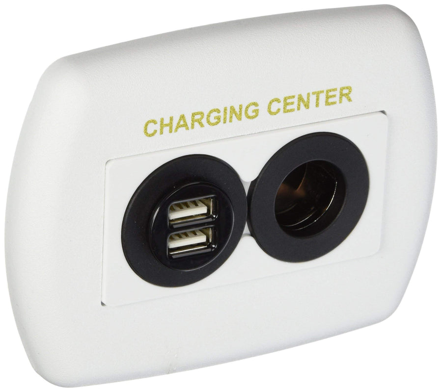 12V USB Charging Center Diamond 61024USB White