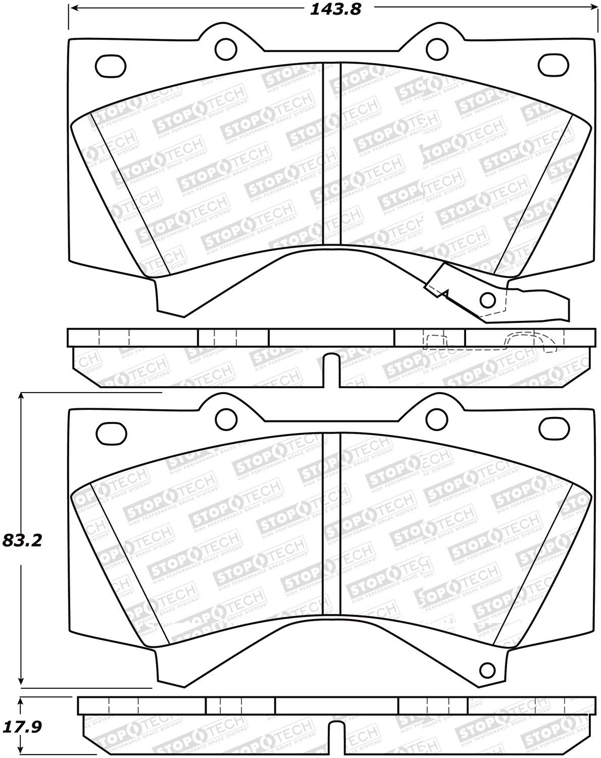 Street Select StopTech Brake Pads 305.13130