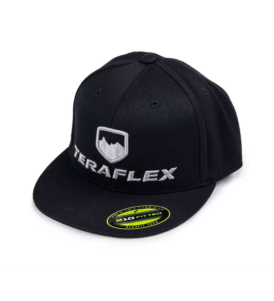 Premium Flexfit Flat Visor TeraFlex 5237020 Hat, Black - Small/Medium, 1 Pack