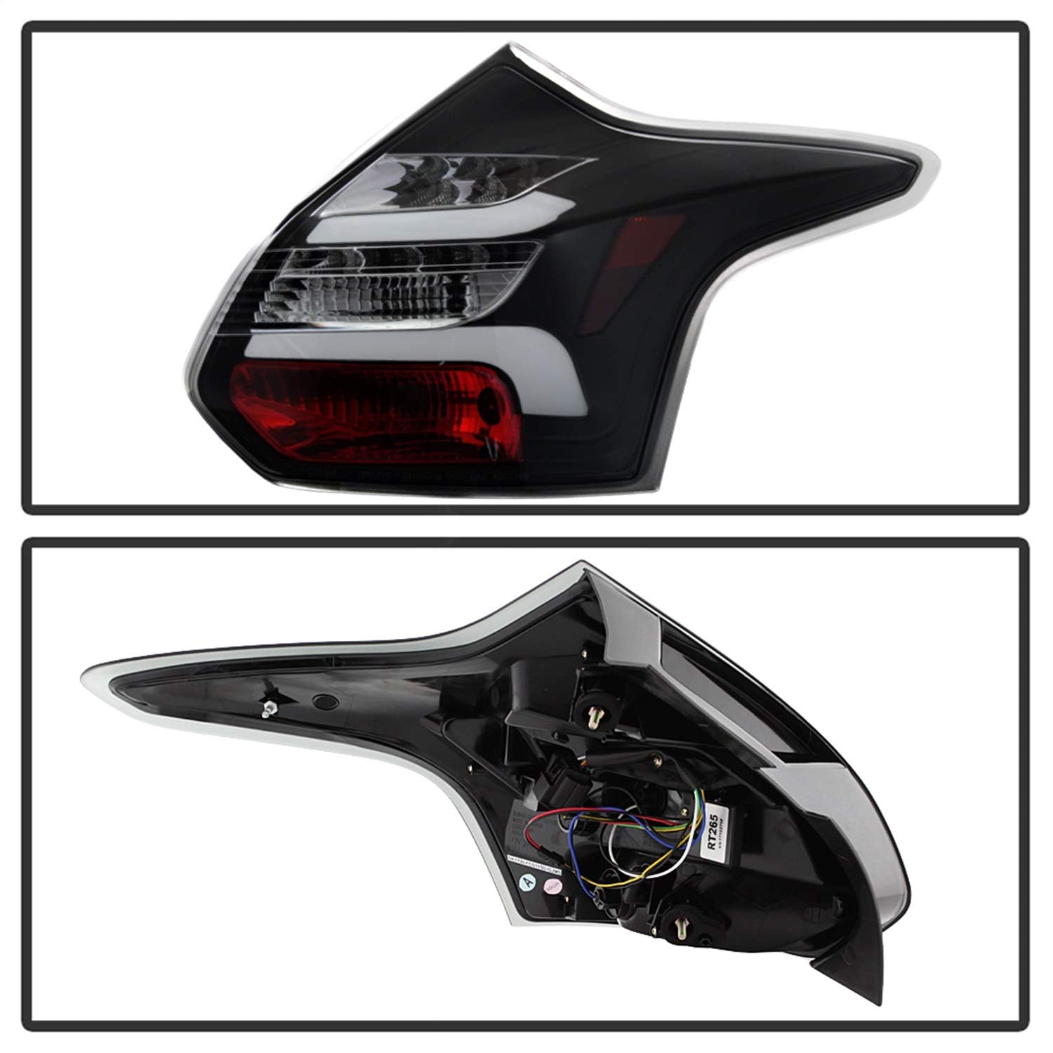 Ford Focus 12-14 5Dr Only Spyder 5085139 (Do not Fit 4Dr Sedan) LED Tail Lights - Black