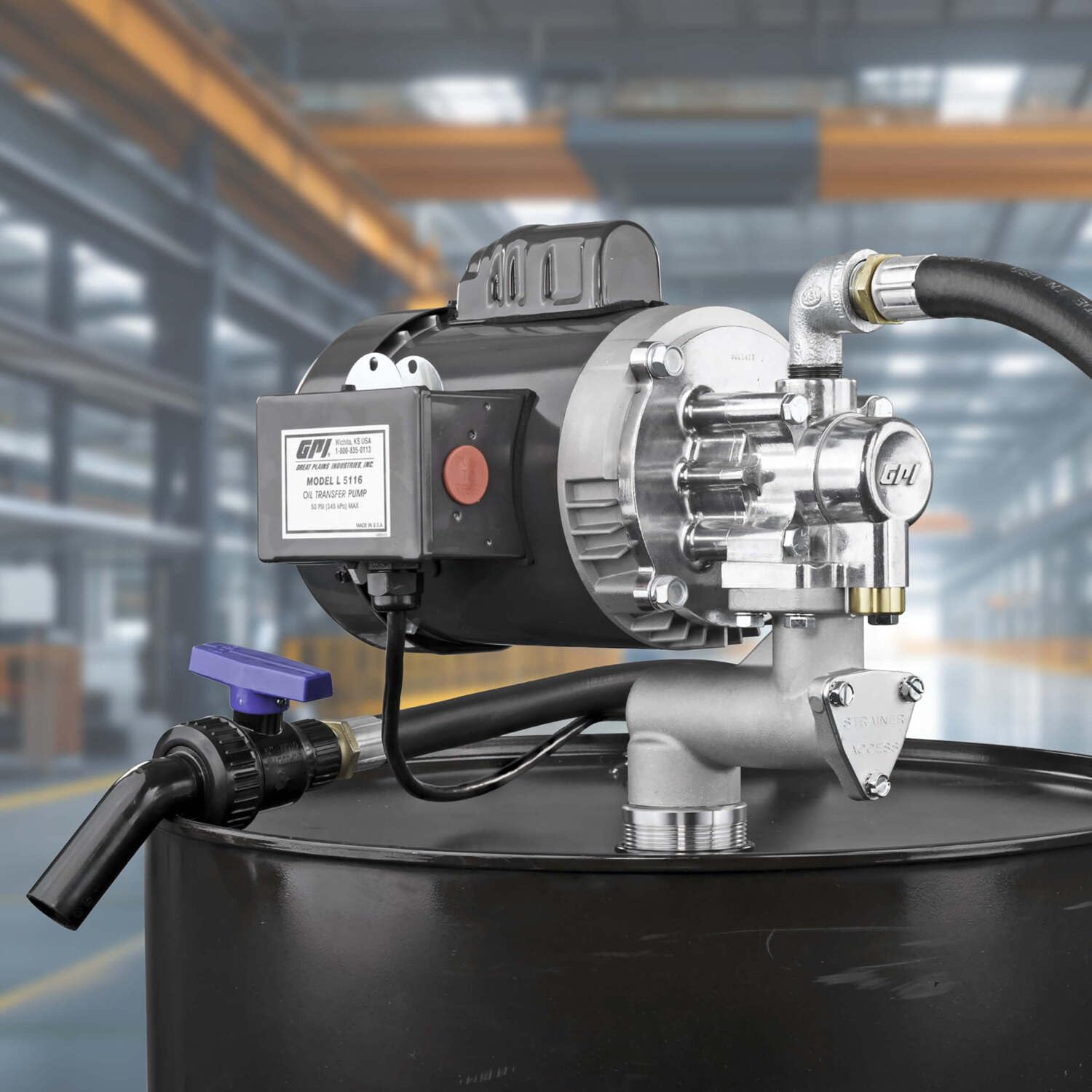 L5116 GPI Heavy Duty Oil Transfer Pump for High Viscosity Fluids, 16 QPM/4 GPM, 115/230 Volt AC (142100-01)