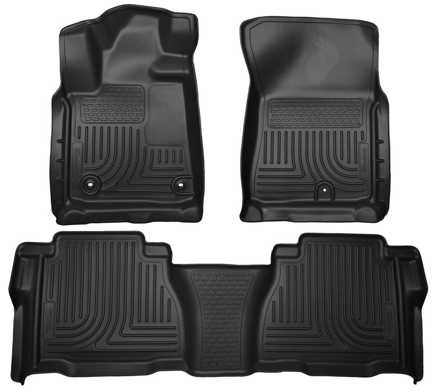 Weatherbeater Husky Liners Floor Mats | Fits 2012-2013 Toyota Tundra, CREWMAX & Double CAB ONLY | Front & 2nd Row, 3-pc Black - 99591