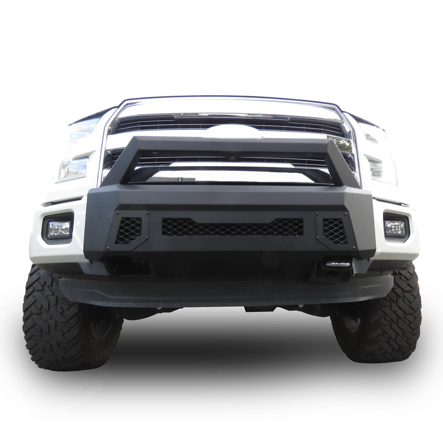 Armour III Black Horse Light Duty Front Bumper Textured Black Compatible with 2015-2017 Ford F-150-AR3LD40NL