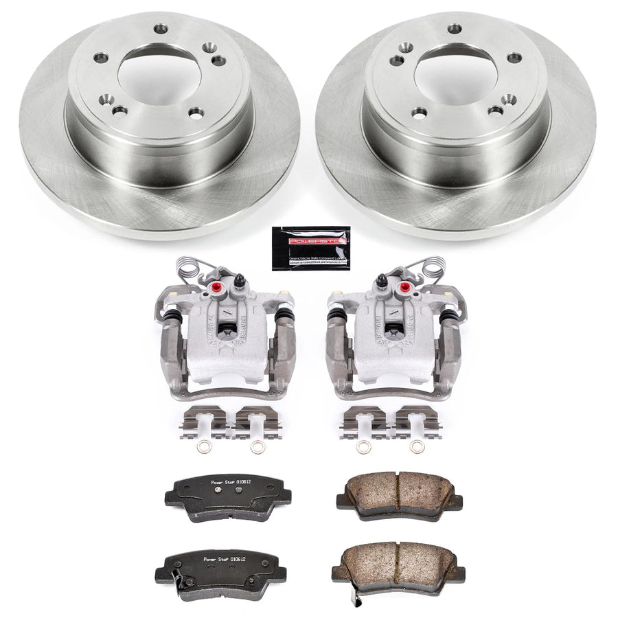 Power Stop KCOE6501 Replacement Autospecialty Rear Caliper Kit-Rotors, Ceramic Brake Pads, Calipers For Hyundai Elantra 2011-2016, Hyundai Elantra Coupe 2013-2014 [Model Specific]