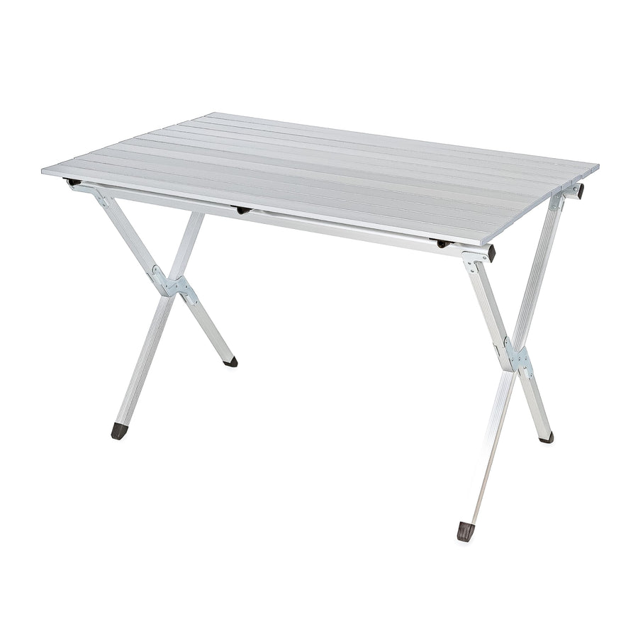 Camco Roll-Up Aluminum Table with Carrying Bag | Lightweight & Easy-to-Carry | Comfortably Sits 4-6 People | Ideal for Tailgating, Camping, The Beach, Parties & More (51892)