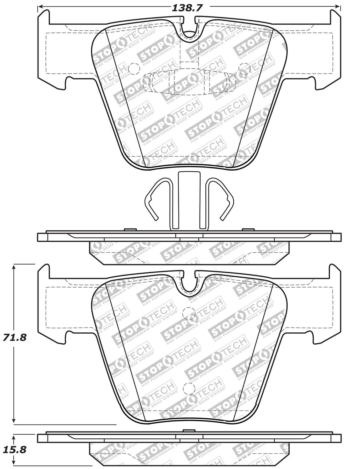 Brake Pads StopTech 305.12890 Street Select with Hardware